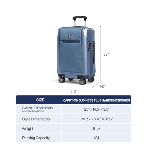 Travelpro Platinum Elite Hardside Expandable Carry-On Luggage, 8 Wheel Spinner, TSA Lock, 20-Inch X826544