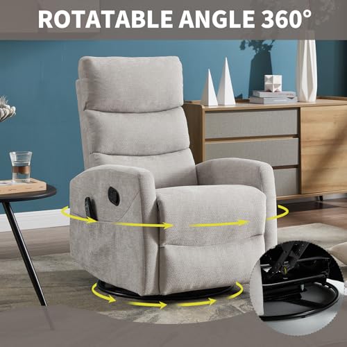 Massage Chair Recliner with Heat, Swivel Rocking, High Back Fabric Black V2333