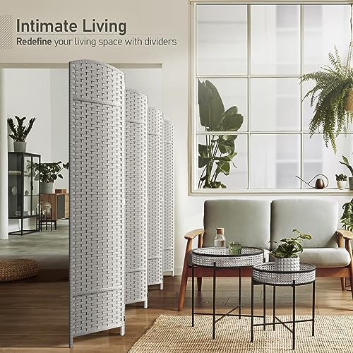 Sorbus 8-Panel Black Room Divider, 6 ft Tall Folding Privacy Screen T242