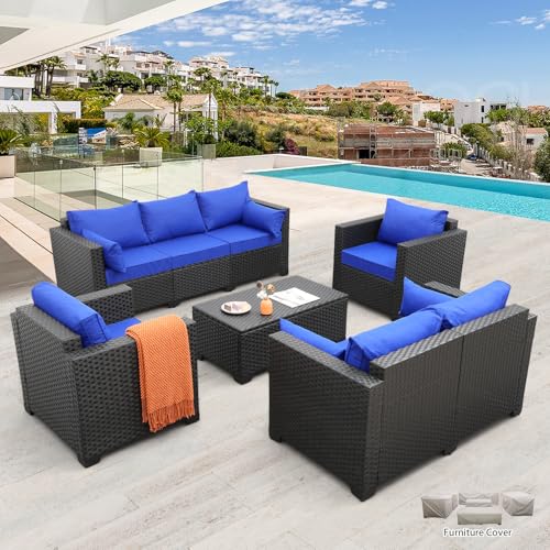 Rattaner Patio Furniture Set 5 Pieces Outdoor Couch with Coffee Table P526524