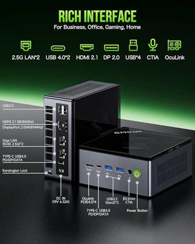 GMKtec K11 AMD Ryzen 9 8945HS 32GB DDR5 1TB Mini PC Desktop Computer X186
