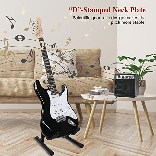 SAYHA Electric Guitar 39 Inch HSS Pickups Starter Kit with Amplifier, Bag, Tuner, Black C49559
