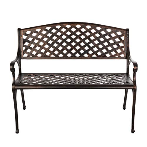 Balkene Home 61491 Patio Bench Cast Aluminum Antique Bronze I13213