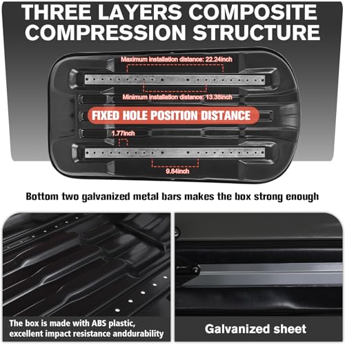 Hard Shell Roof Cargo Box 13 Cu.Ft Gray with Lock, Dual-Side Opening Z6174