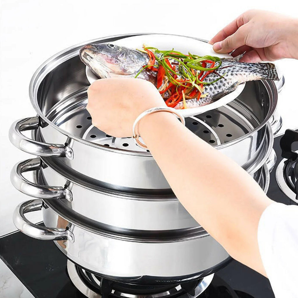 Fichiouy Chinese Steamer 3 Tier with Lid X83558