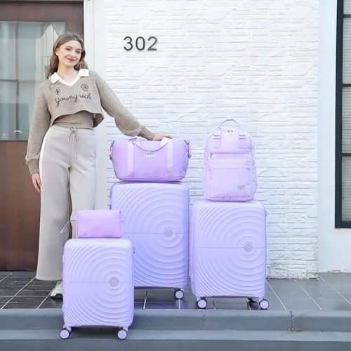 LARVENDER Luggage Sets 3 Piece, 20in Carry On PP Hardshell Suitcase with Spinner Wheels Q3160