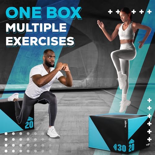 Yes4All 3-in-1 Foam Plyometric Jump Box for Training, 20x24x30 E54540