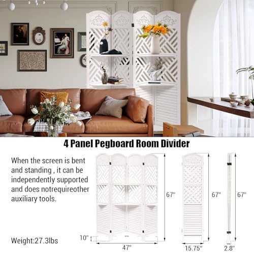 Japanese Shoji Room Divider 6 Panel Folding Wooden Screen 5.6FT I82869