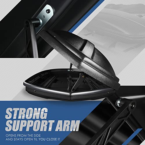 Auto Dynasty Hard Shell Roof Top Car Storage Cargo Carrier, Glossy Black L344