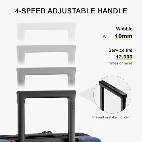 LEVEL8 Hard Shell Carry-On Luggage with TSA Lock, 20 Inch, Black V41961