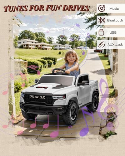 12V Licensed Ram 1500 Ride on Truck for Kids with Parent Remote Control, Black I703183