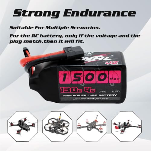 CNHL 1500mAh 130C 4S Lipo Battery with XT60 Plug for FPV Drone Racing G868