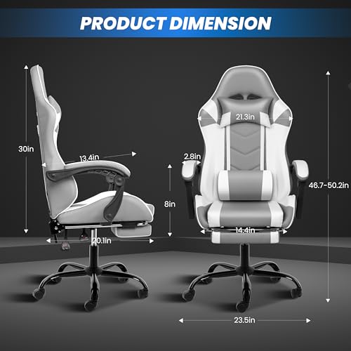 Gaming Chair with Footrest, Lumbar Support, Red/Black M9231