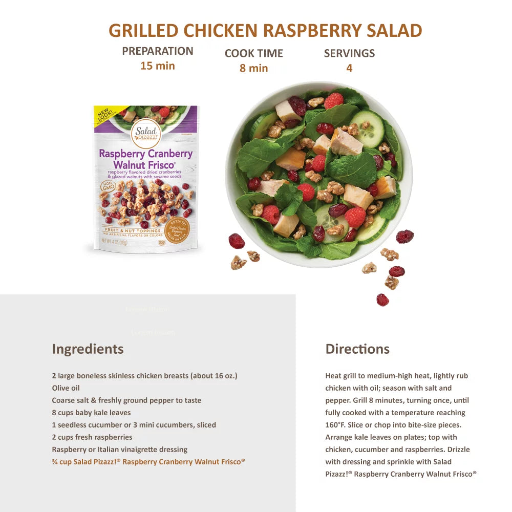 Salad Pizazz!® Raspberry Cranberry Walnut Frisco Salad Topper, 4 oz P653297
