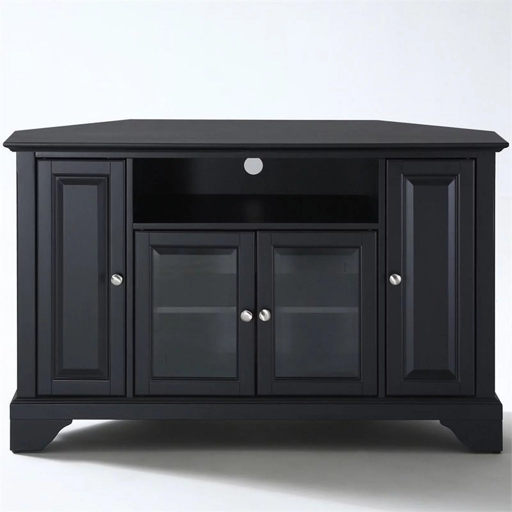 Pemberly Row 48" Corner TV Stand Black Q4193