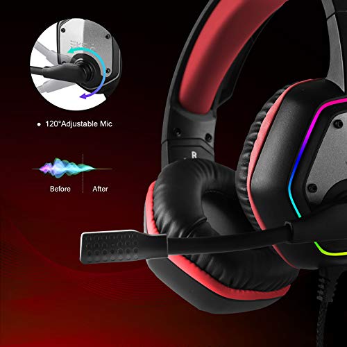 EKSA E1000 Gaming Headset with Noise Canceling Mic, 7.1 Surround Sound, Blue A702814
