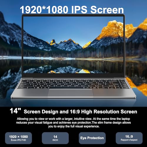 14 Inch Laptop Windows 11 256GB SSD Celeron N4020 Gray S455