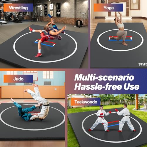 10' x 10' Black Wrestling Mat for BJJ MMA Training C811557