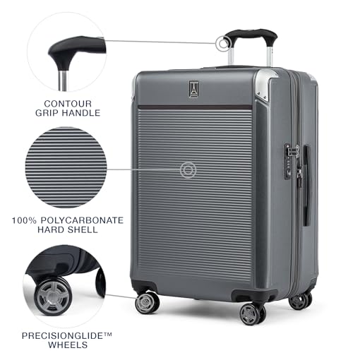 Travelpro Platinum Elite Hardside Expandable Carry-On Luggage, 8 Wheel Spinner, TSA Lock, 20-Inch X826544
