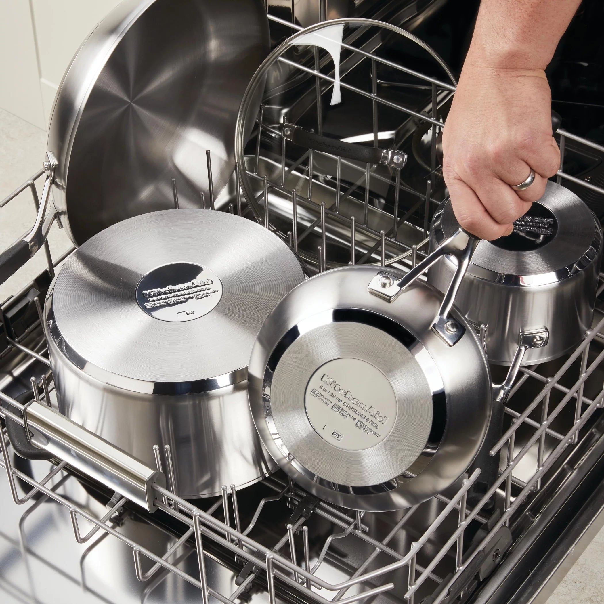 KitchenAid Stainless Steel Induction Saucepan with Pour Spouts, 1 Quart V55339