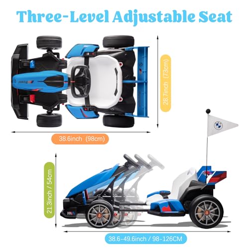 Licensed BMW 36V Electric Drift Go Kart for Kids, 7.5 MPH, White M530400