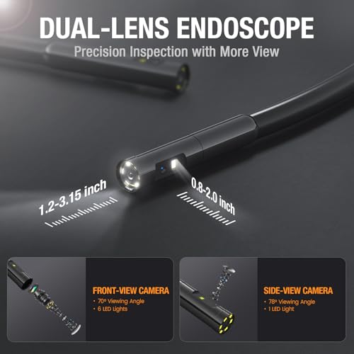 Teslong 50FT Sewer Camera, Dual Lens Borescope with Light, 4.3" HD Inspection Camera E781