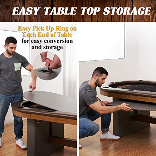 Barrington Folding Poker Table with Padded Rail and Felt Playing Surface D15193