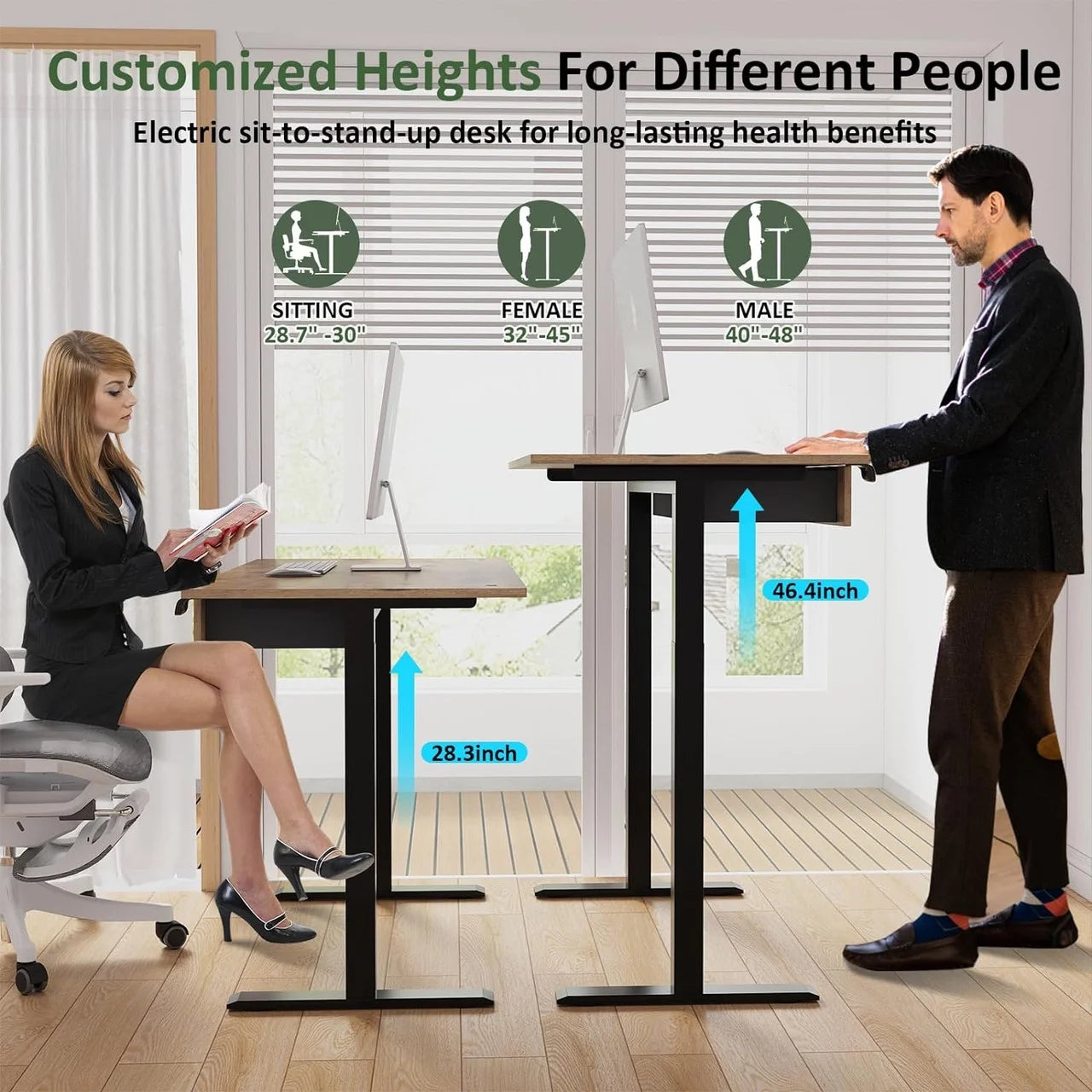45" Electric Standing Desk with 2 Drawers X510546