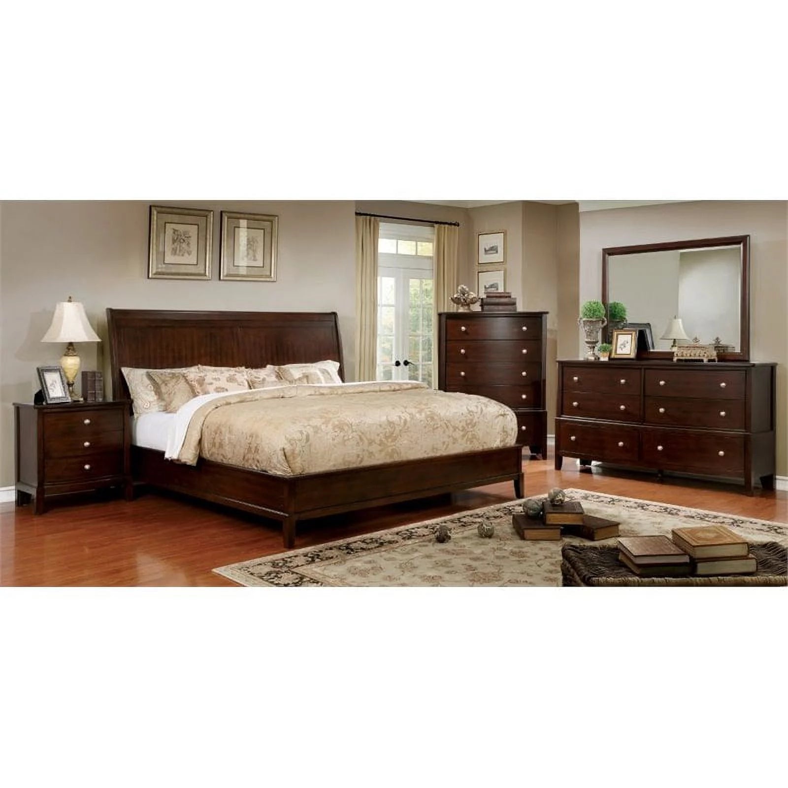 Furniture of America Monaco Wood 3-Drawer Nightstand Brown Cherry C5158