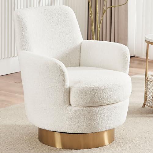 Swivel Barrel Chair Set of 2, Modern Velvet Accent Chairs, Orange P5409
