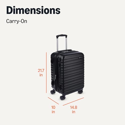 Amazon Basics 21" Hardside Carry-On Luggage with Wheels, Expandable, Black L489