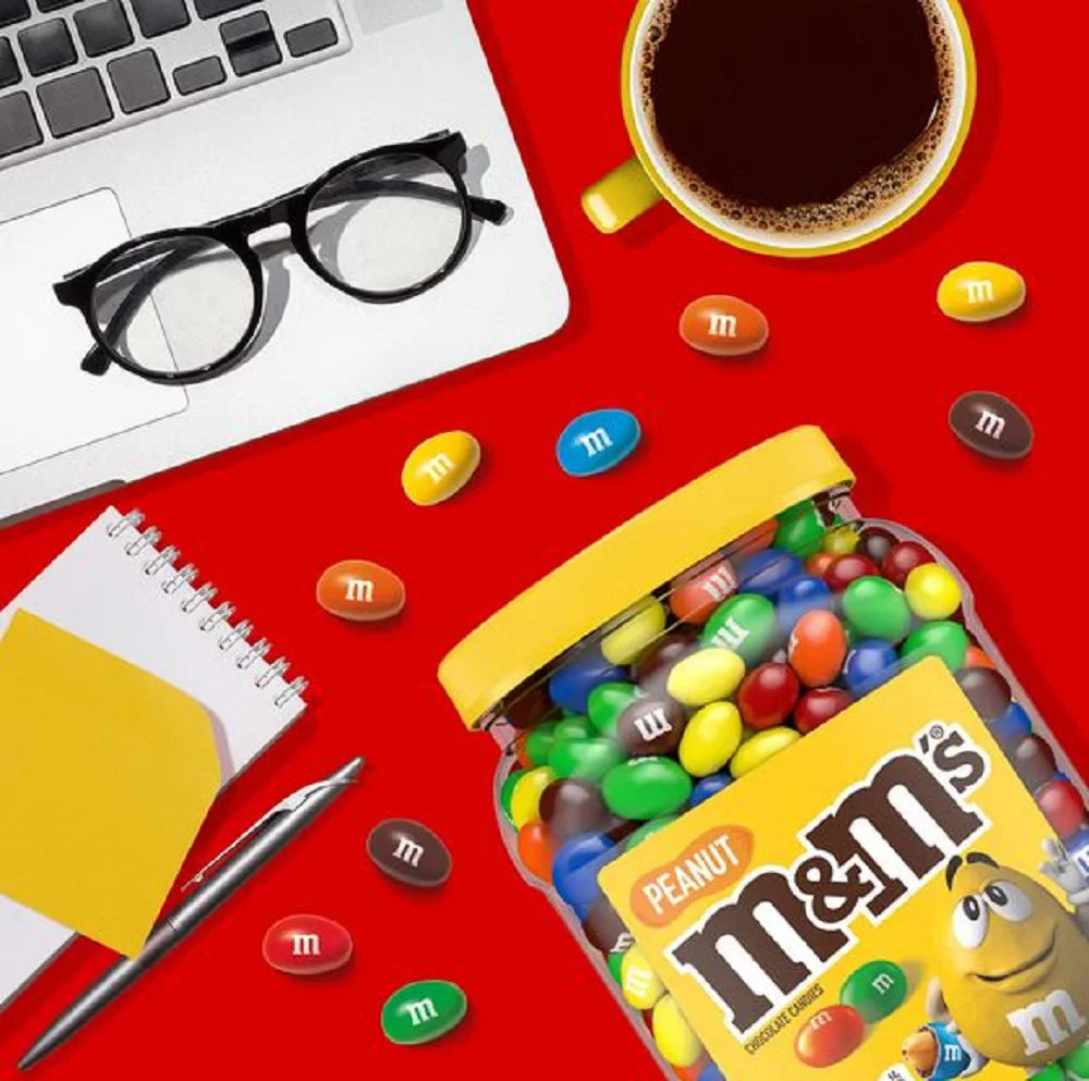 M&Ms Peanut Chocolate Candy, 62 oz Jar W77988