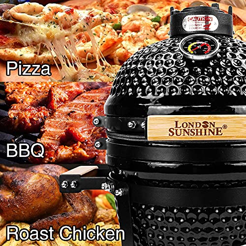 Ceramic BBQ Charcoal Kamado Grill 13 Inch Portable Tabletop Red Y244