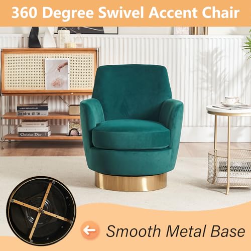 Swivel Barrel Chair Set of 2, Modern Velvet Accent Chairs, Orange P5409