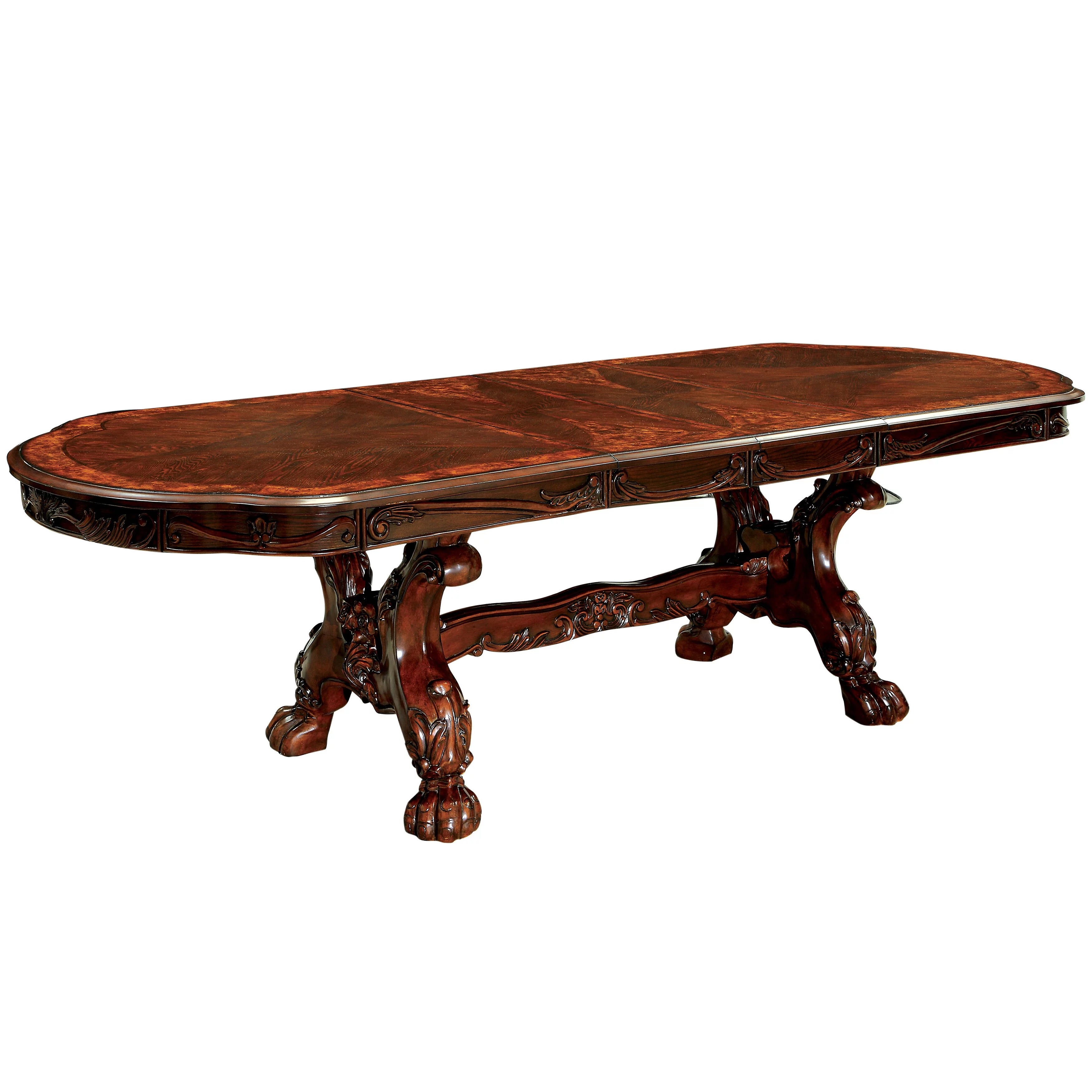 Furniture of America Rutherford Cherry Solid Wood 7-Piece Dining Table Set B789