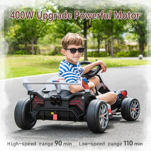 BMW Licensed 36V Electric Drift Go Kart for Kids, 7.5 MPH, Black W284