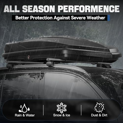 Auto Dynasty Hard Shell Roof Top Car Storage Cargo Carrier, Glossy Black L344