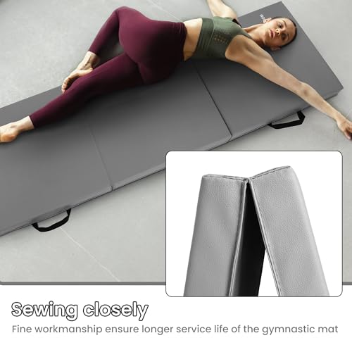 BalanceFrom Folding Gymnastics Mat, Thick Yoga & Workout Pad, Blue S867369