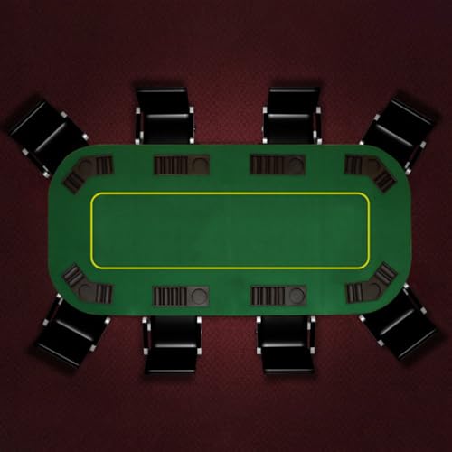 Trademark Poker 80-inch Foldable Poker Table Top with Cupholders and Chip Trays, Green N625