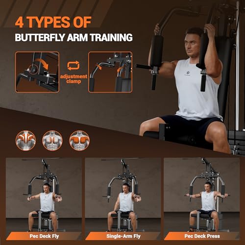 150LBS Home Gym Station with Pulley System for Full Body Strength Training Q31223