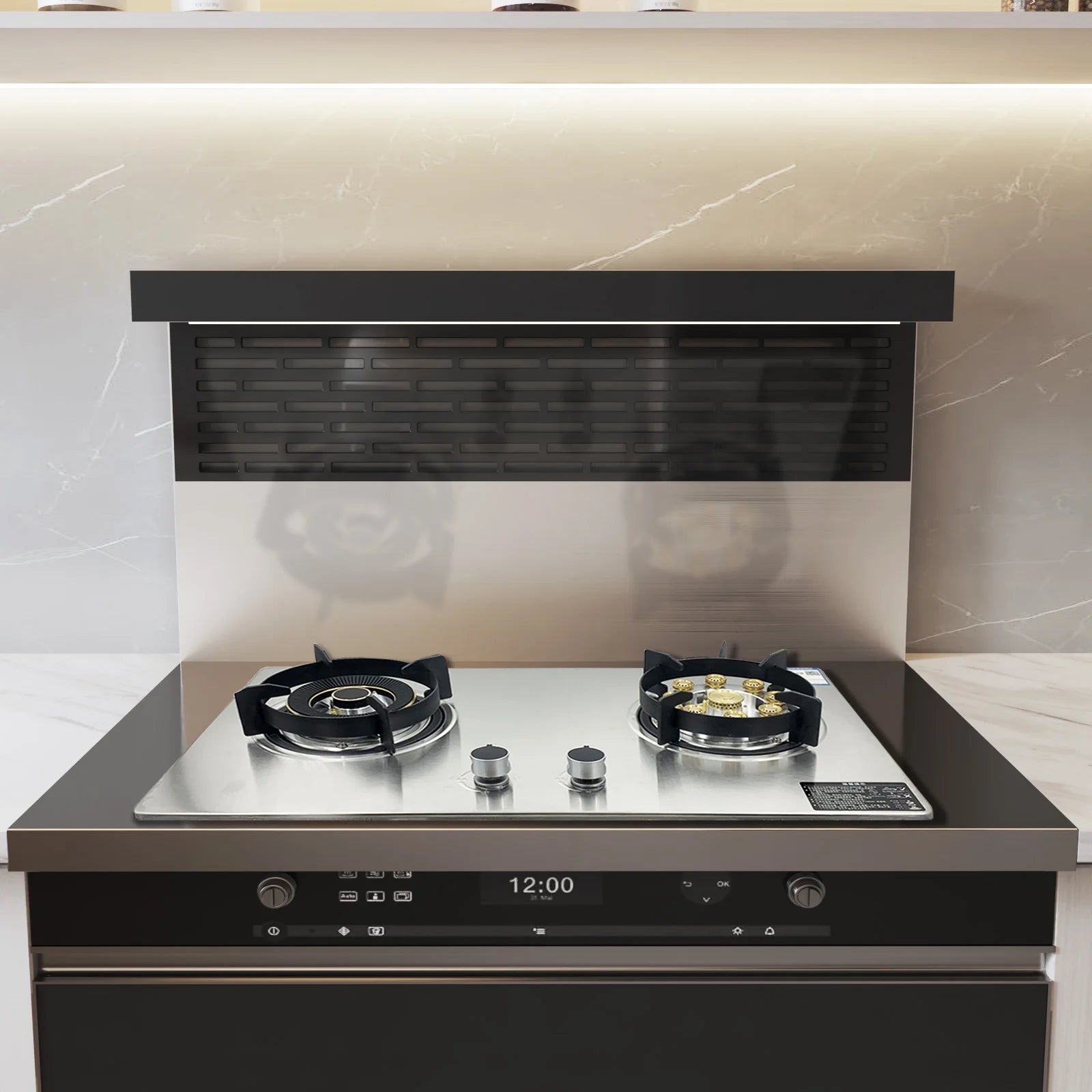 28'' Stainless Built-in Propane Gas Stove Double Burner S57899