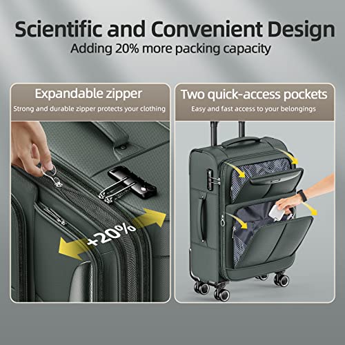 SHOWKOO Luggage Sets 3 Piece Softside Expandable Suitcase with Spinner Wheels TSA Lock K987