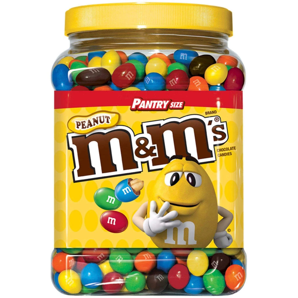 M&MS Candies, Peanut Chocolate, 62 Ounce Jar, Pack of 1