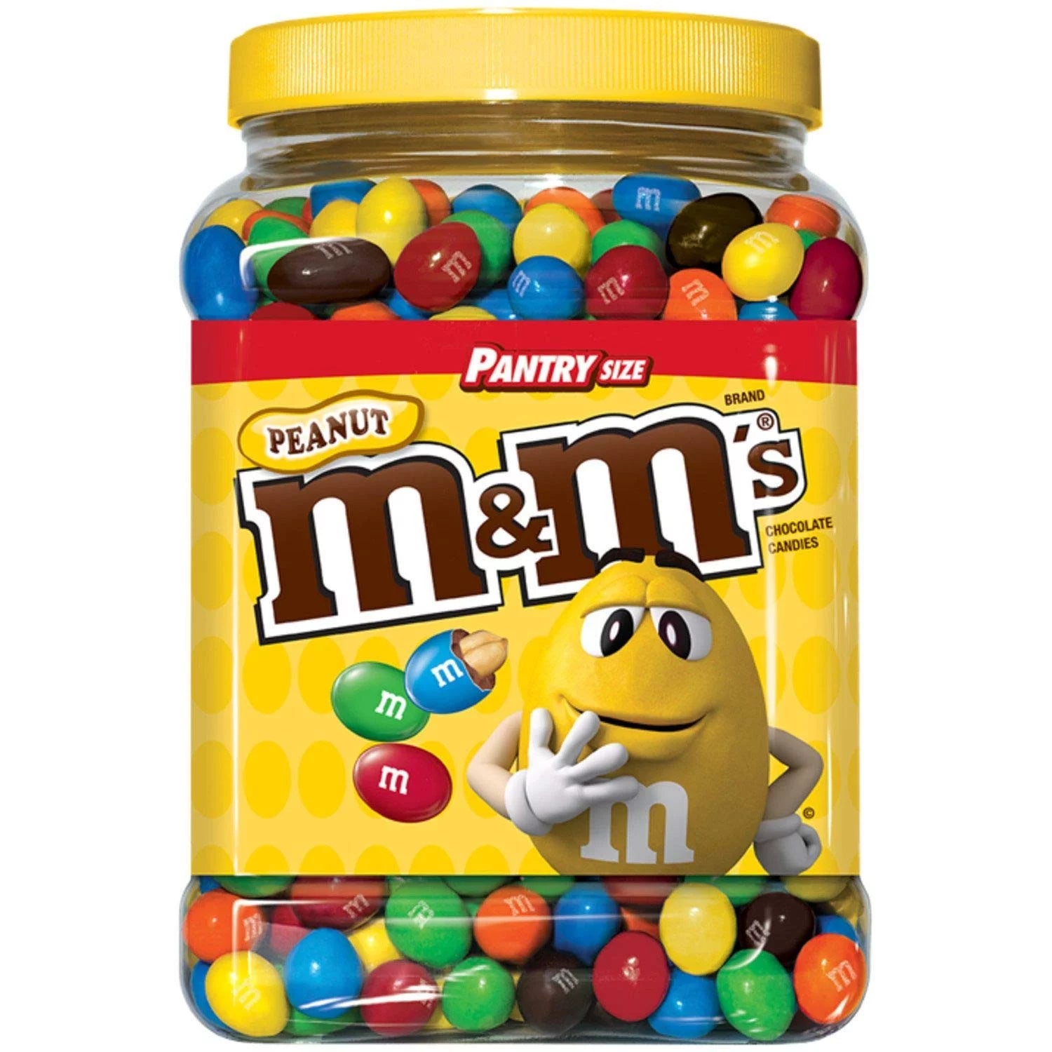 M&MS Candies, Peanut Chocolate, 62 Ounce Jar, Pack of 1