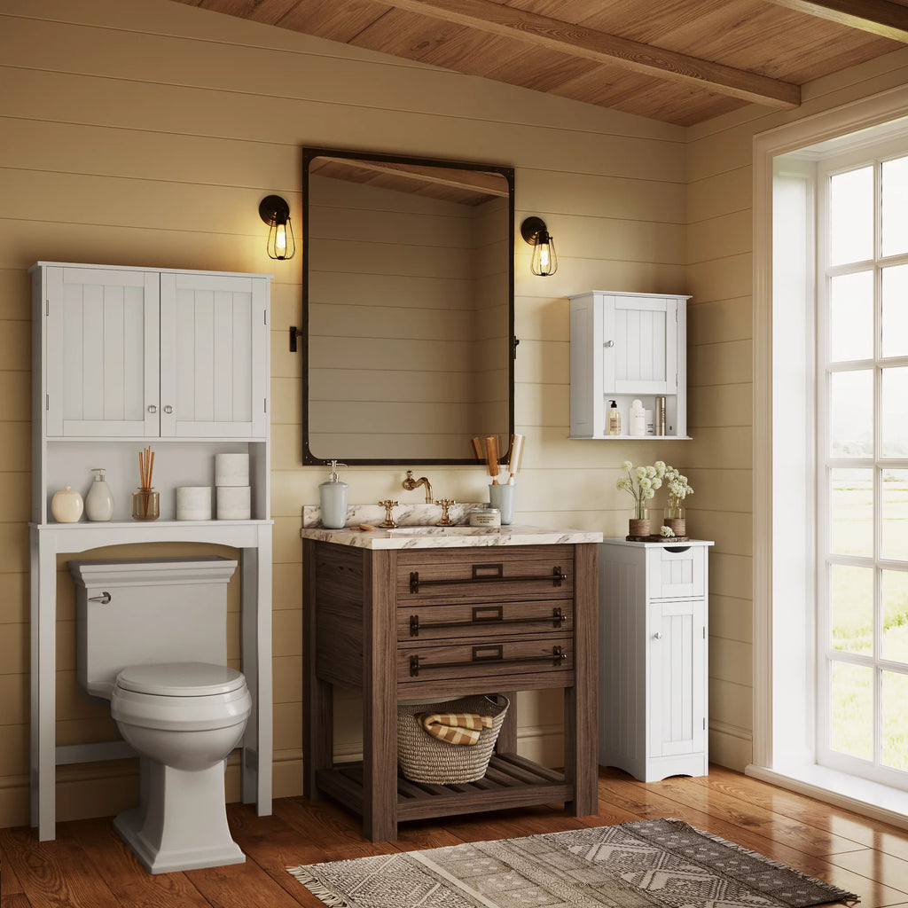 Ashland Slim Cabinet with Drawer, White W947