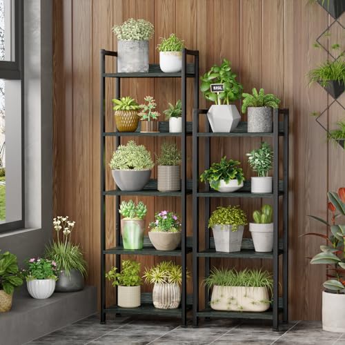 Furologee 5 Tier Bookshelf with Drawer, Industrial Tall Narrow Bookcase, Black T883828