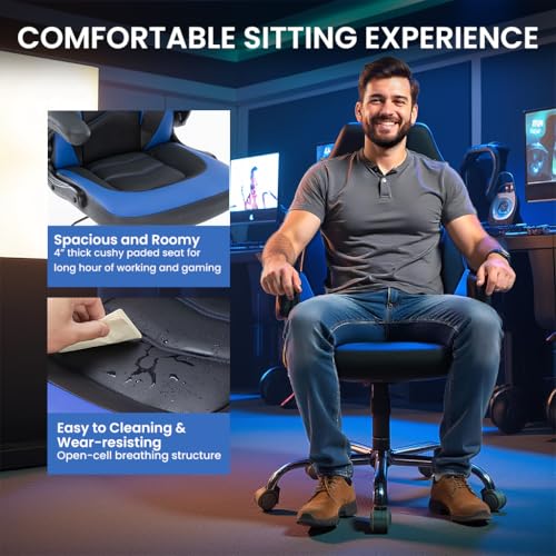 Gaming Chair with Footrest, Lumbar Support, Red/Black M9231
