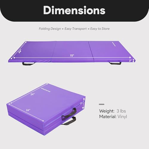 BalanceFrom Folding Gymnastics Mat, Thick Yoga & Workout Pad, Blue S867369