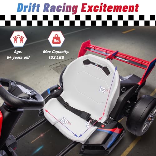 BMW Licensed 24V 9AH Electric Drift Kart for Kids, 7.5 MPH, Grey F94684