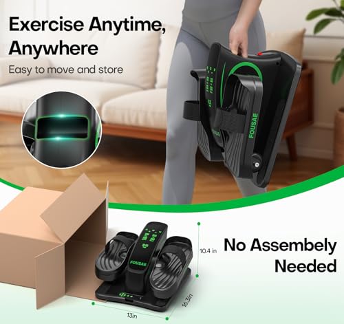 Under Desk Elliptical, 6 Adjustable Resistance & 15 Speeds Leg Exerciser for Seniors L867